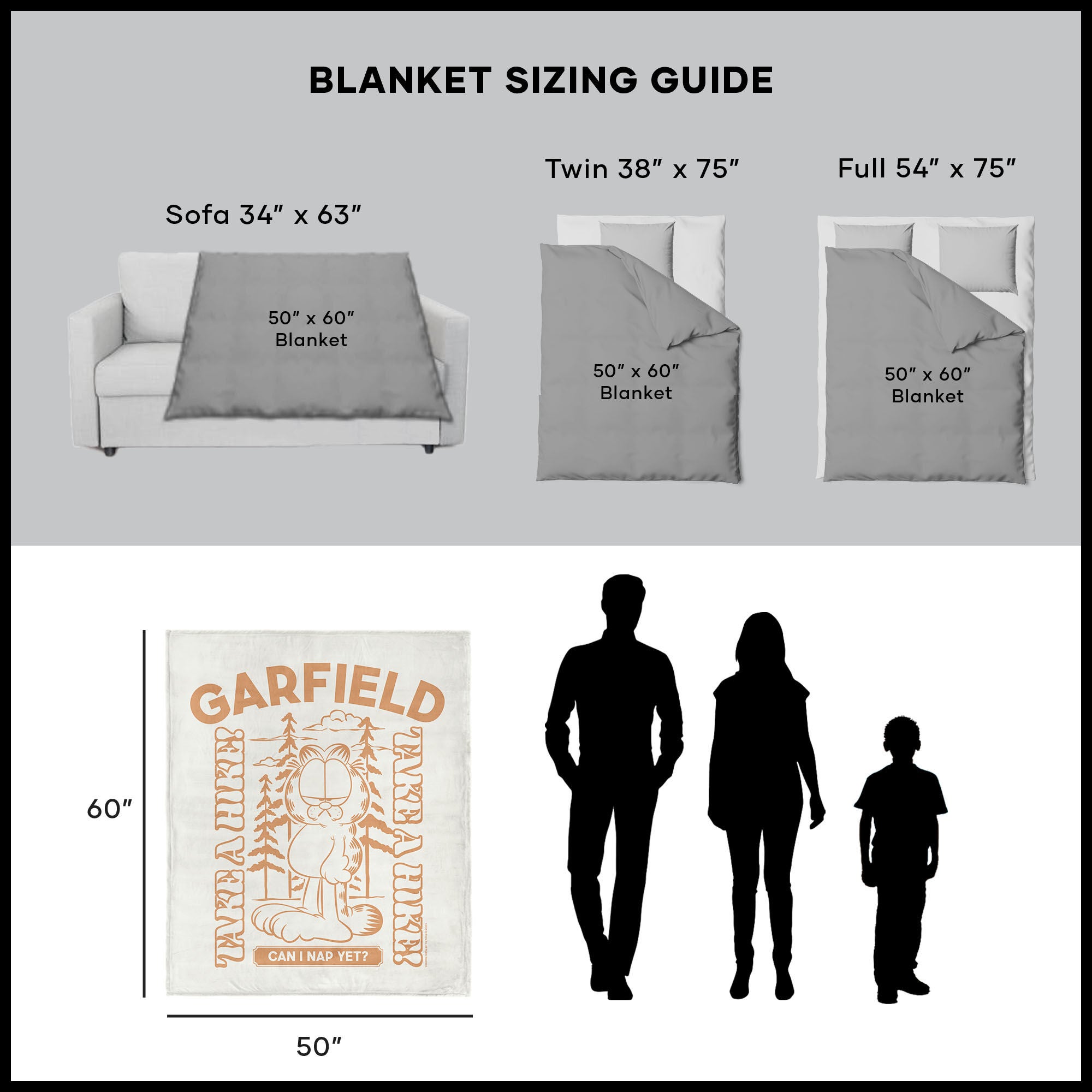 Nickelodeon Garfield Can I Nap Yet Silk Touch Sherpa Throw Blanket 50x60 Inches, GARFIELD, alternate image number 5