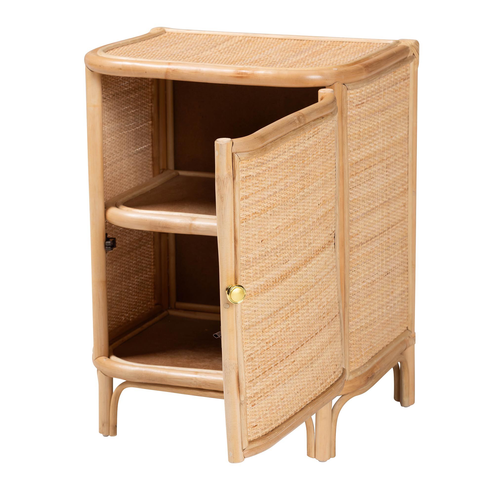 Kiara Bohemian Natural Rattan Nightstand, NATURAL, alternate image number 3