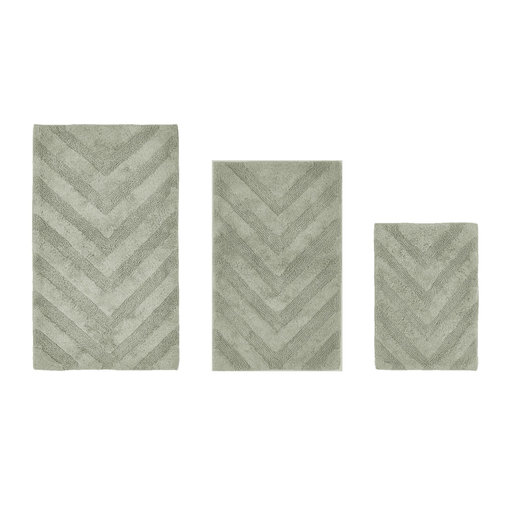 Hugo Collection 100% Cotton 3 Piece (17 inches X 24 inches | 21 inches X 34 inches | 24 inches X 40 inches) Bath Rug Set, SAGE, hi-res image number 0