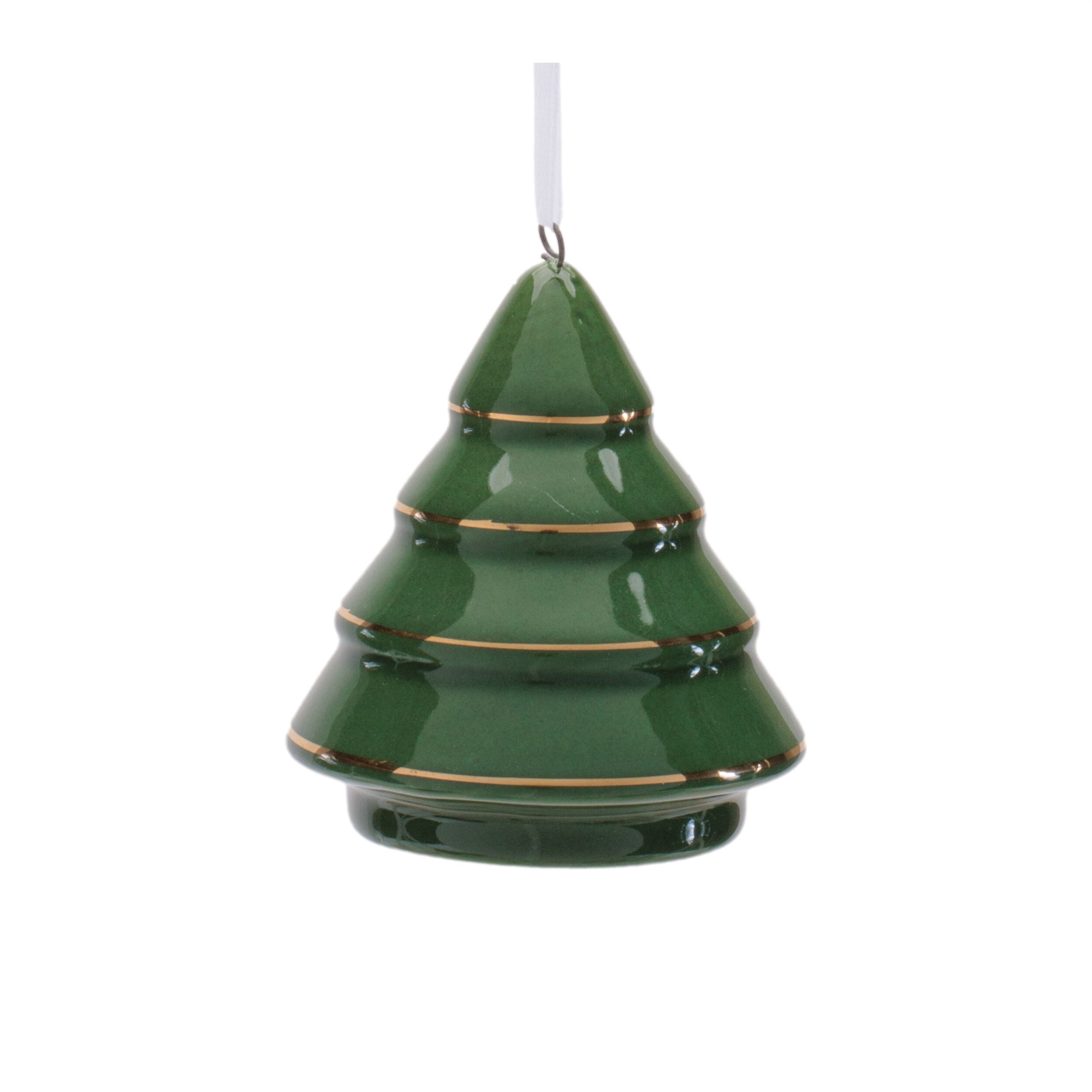 Ceramic Tree Ornament  (Set of 6), GREEN, alternate image number 4