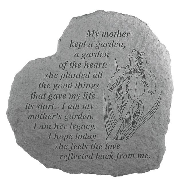 My Mother Kept A Garde Heart Accent Memorial Stone, GREY, hi-res image number 0