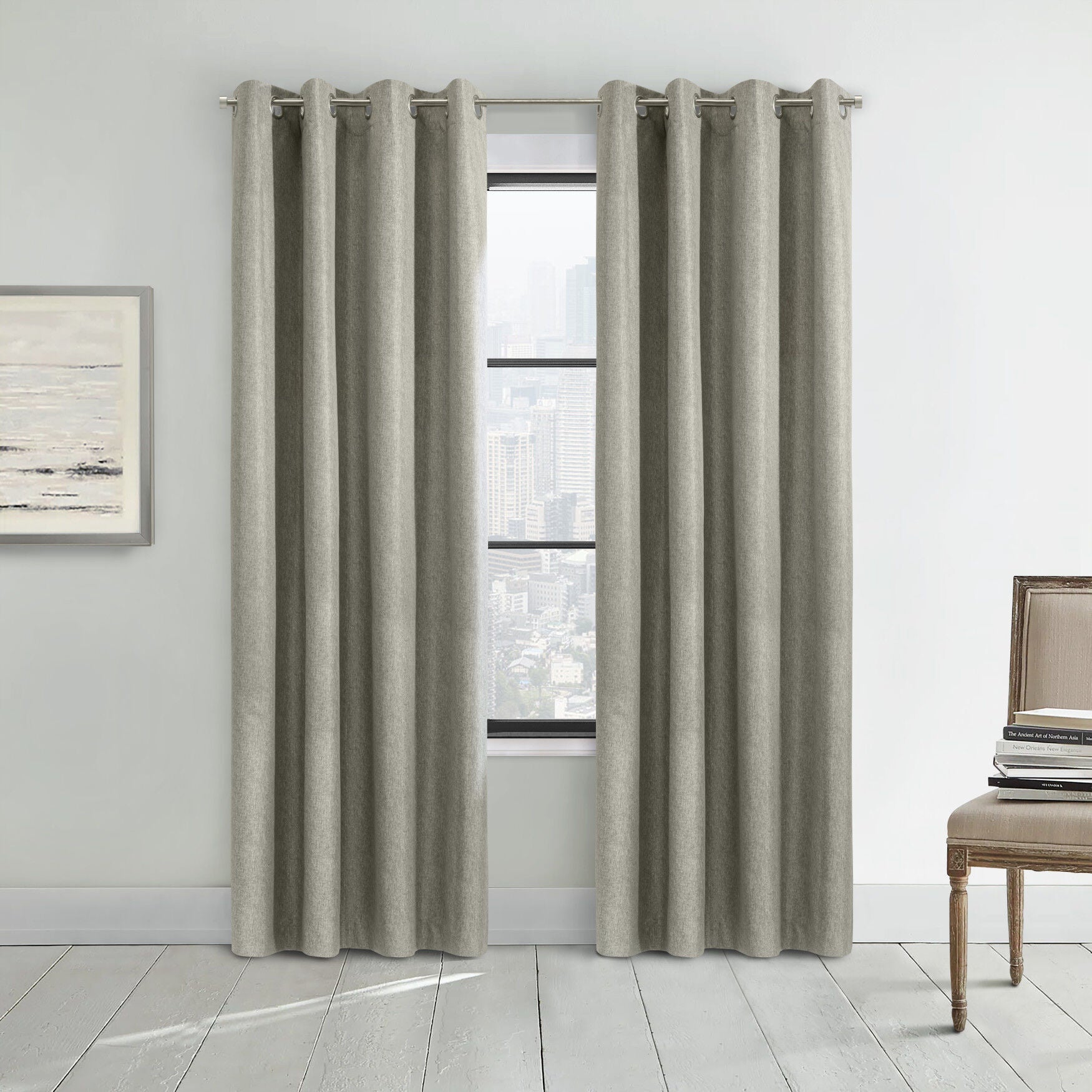 Denver 100% Blackout Grommet Curtain Panel, TAUPE GREY, hi-res image number 0
