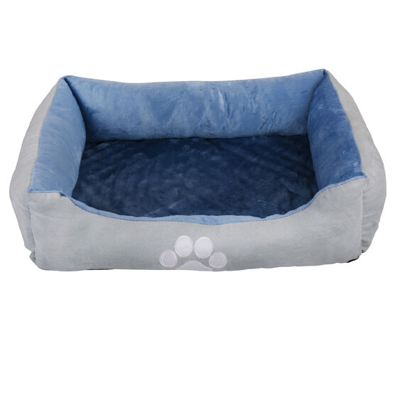 Orthopedic rectangle bolster Pet Bed,Dog Bed, super soft plush, Medium 25x21 inches BLUE, , on-hover image number null