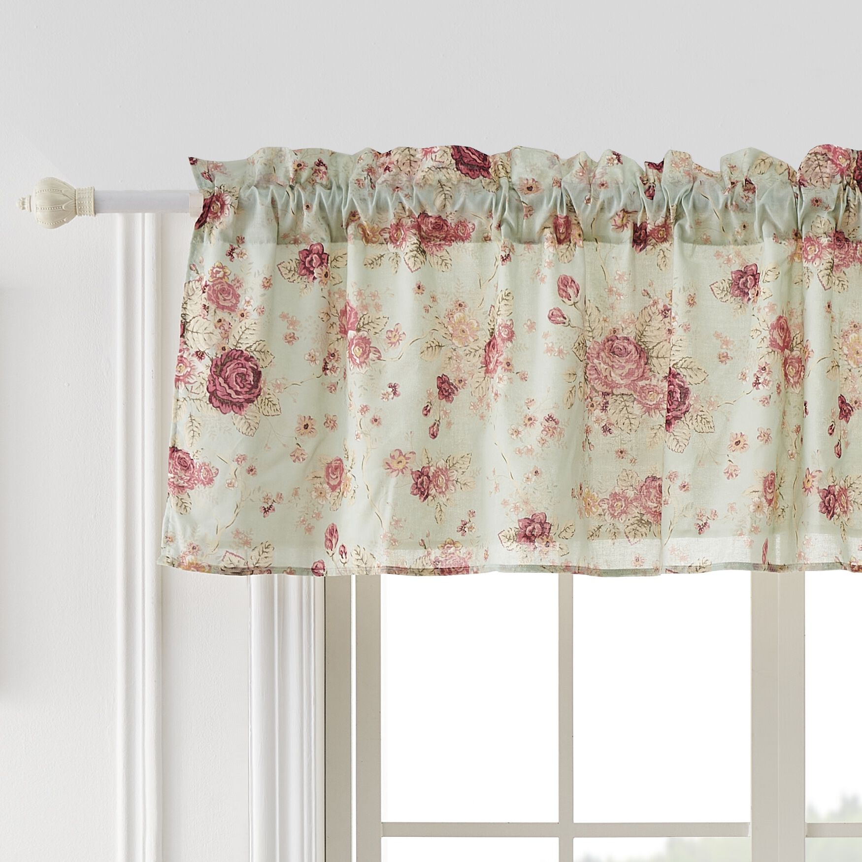 Antique Rose 100% Cotton Window Treatment Valance Curtains, , alternate image number 4