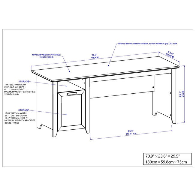 Saint Birch Kenneth Writing Desk In Cherry Writing Desk, , alternate image number null