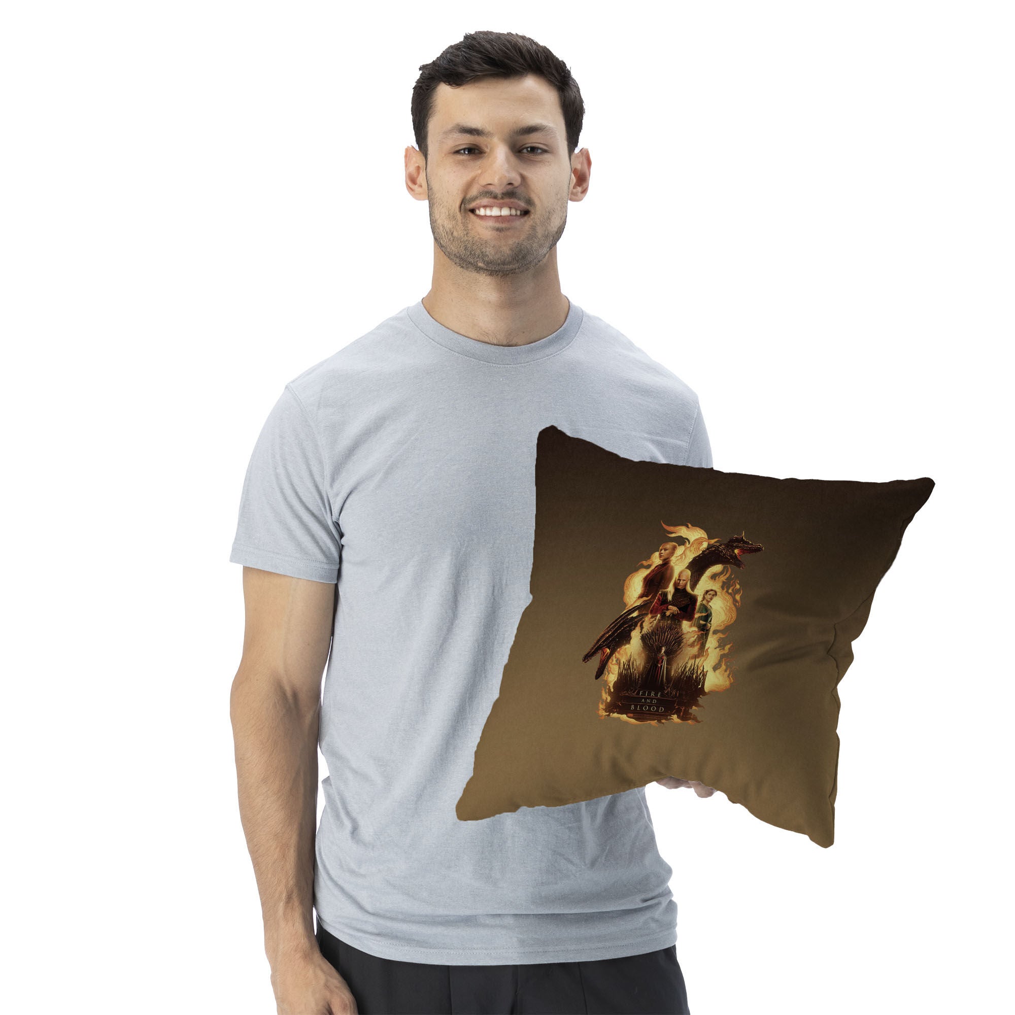 Warner Bros. House of the Dragon Fire and Blood Reigns Throw Pillow 18X18 Inches, BROWN, alternate image number 2