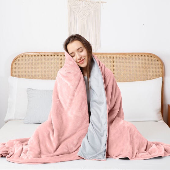 Crystal 15Lb Reversible Cooling Weighted 48X72 Blanket With Removable Cover Weighted Blanket & Cover, , on-hover image number null