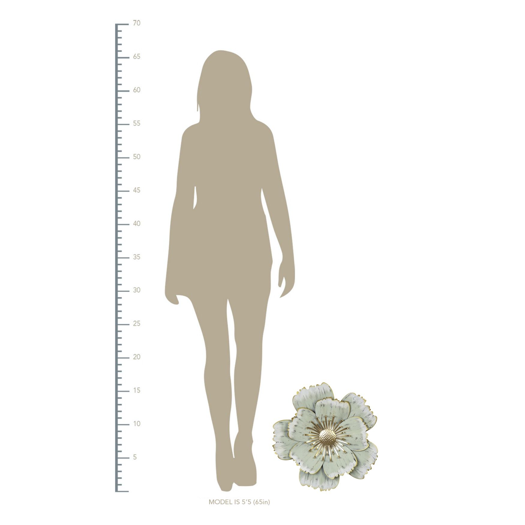 Layered Green Metal Flower Wall Decor, , alternate image number 3