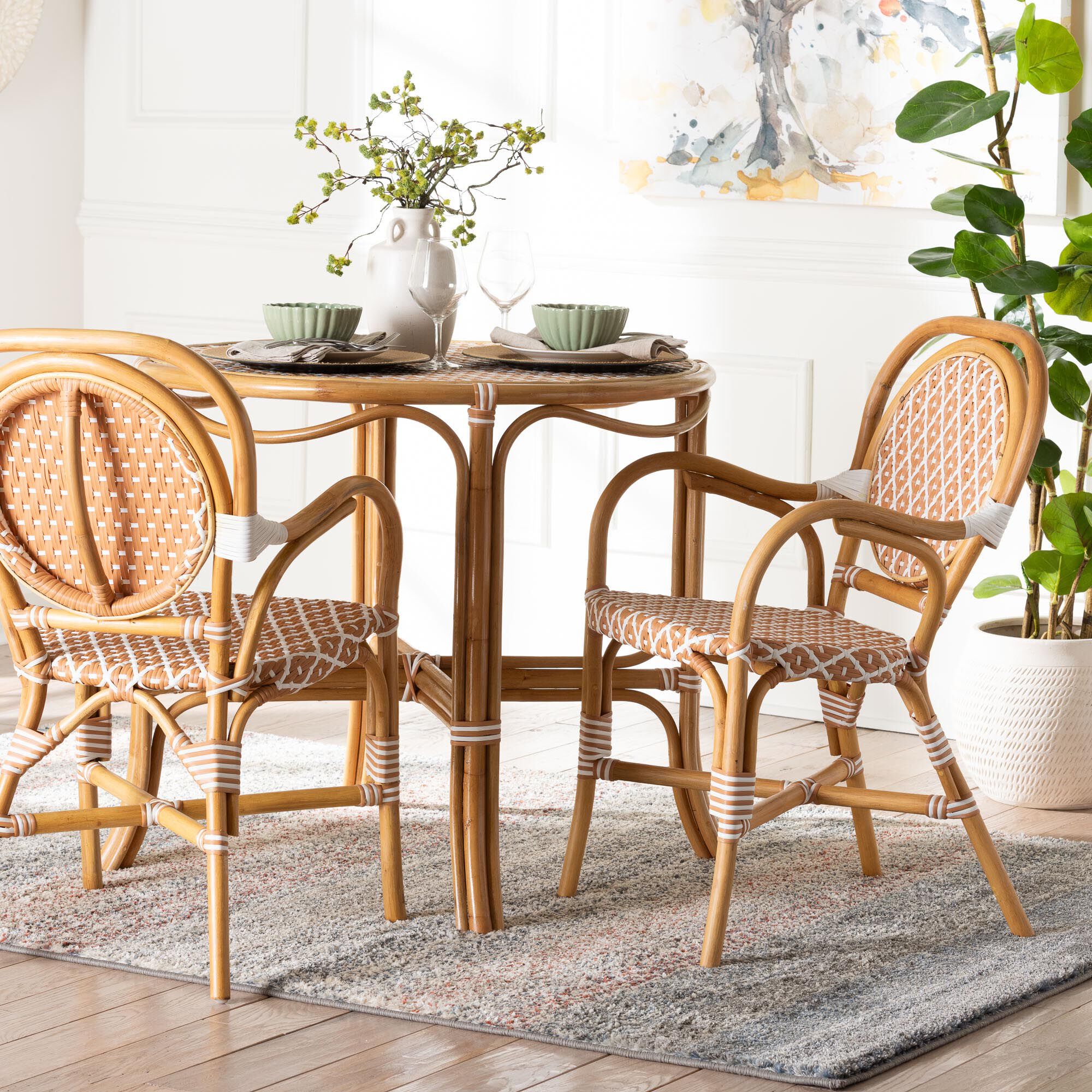 Mattie Rattan Bistro Chair, BEIGE, hi-res image number 0