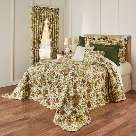 Florence Oversized Bedspread, CHOCOLATE FLORAL, hi-res image number null