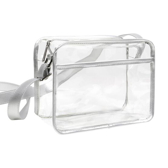 Crossbody Bag Purse With Pocket, Clear/Black, , alternate image number null
