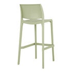 Side view of a light green outdoor bar stool