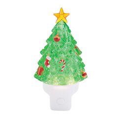 Christmas Tree Snow Globe Night Light 7"H