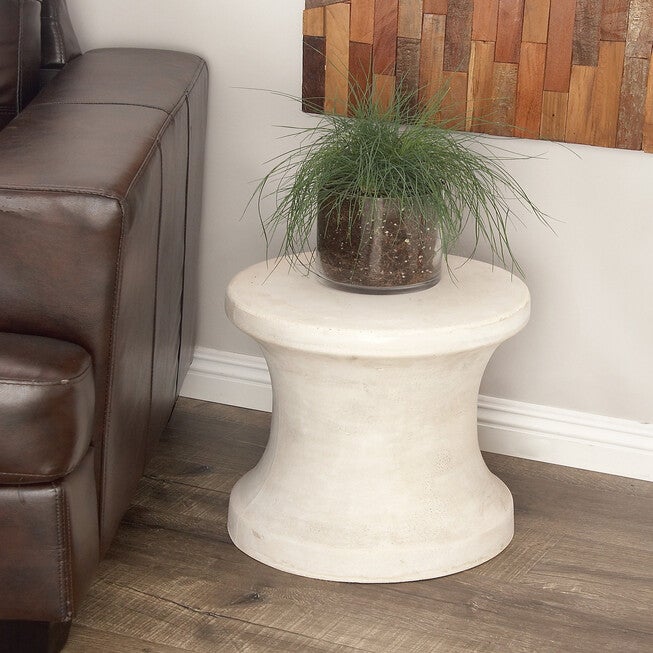 White Fiber Clay Contemporary Stool, , alternate image number 5