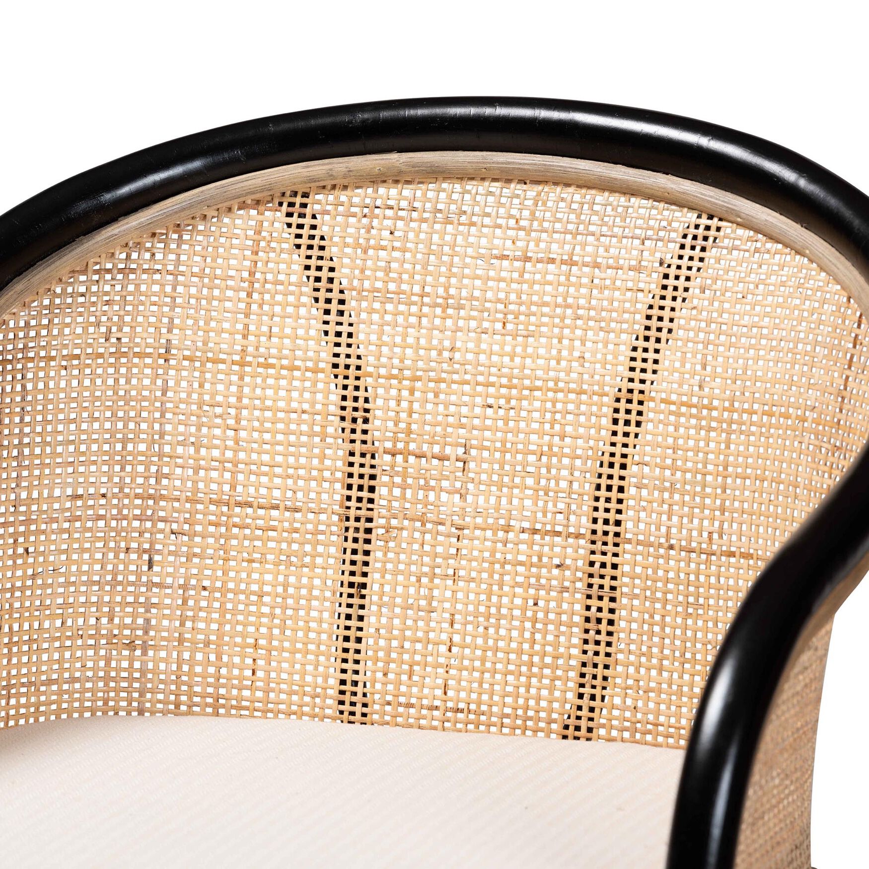 Miranda Modern Bohemian Two-Tone Black And Natural Brown Rattan Counter Stool, , alternate image number 4