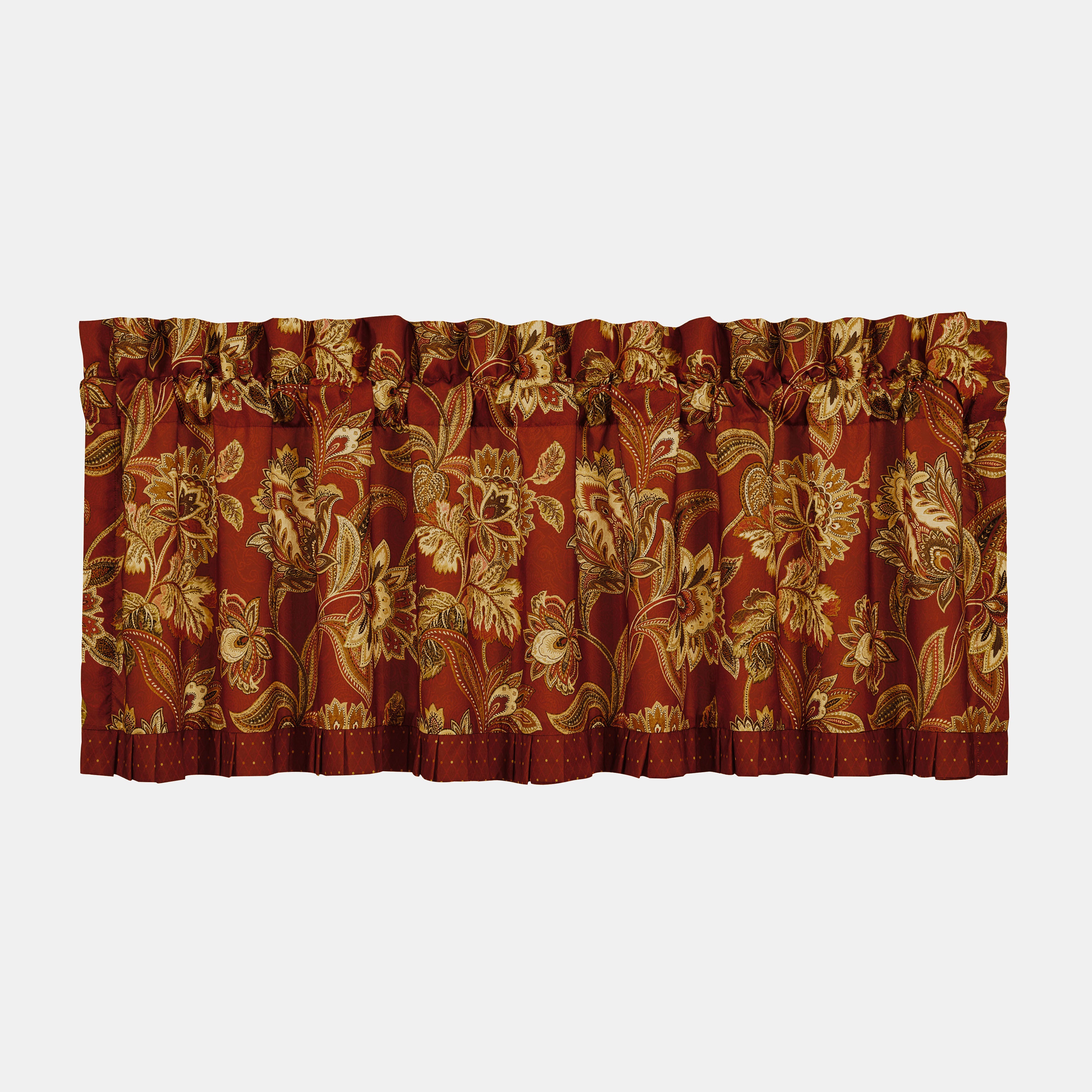 Montecito Red Window Straight Valance, RED, alternate image number 2