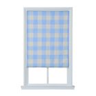 Cordless Plaid Flat Roman Shade, SKY BLUE, hi-res image number null