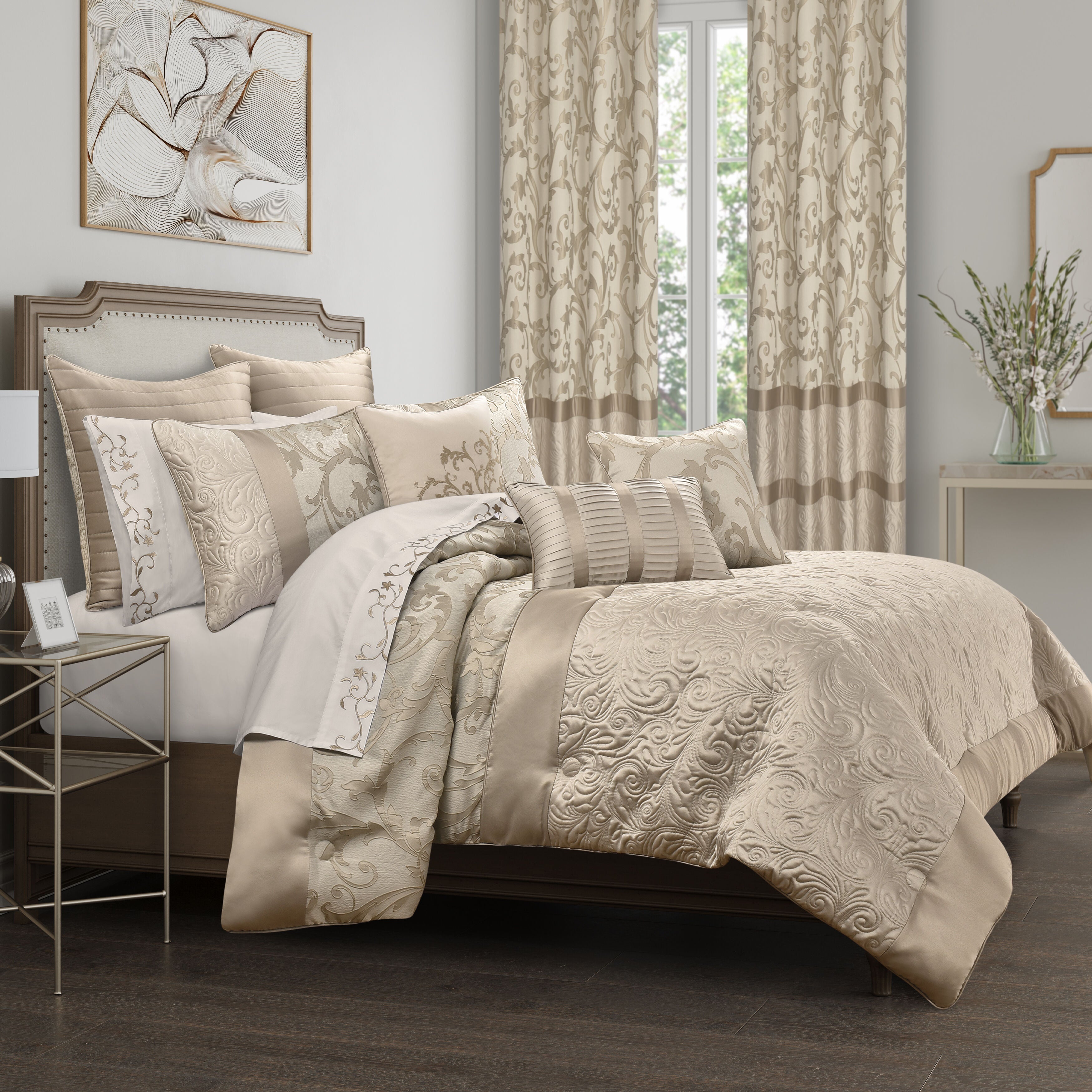 SPECTRA COMFORTER SET, TAUPE, alternate image number 1