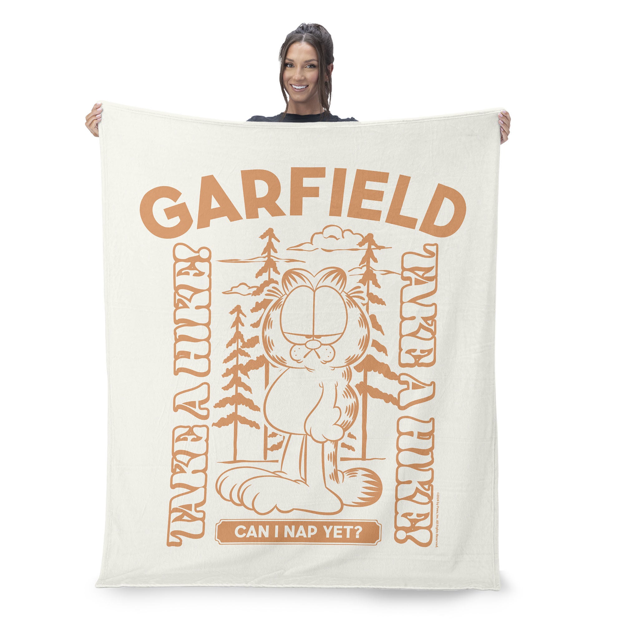 Nickelodeon Garfield Can I Nap Yet Silk Touch Sherpa Throw Blanket 50x60 Inches, GARFIELD, on-hover image number 1