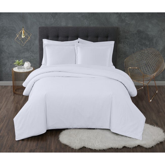 Antimicrobial 3 Piece Duvet Set, WHITE, hi-res image number null
