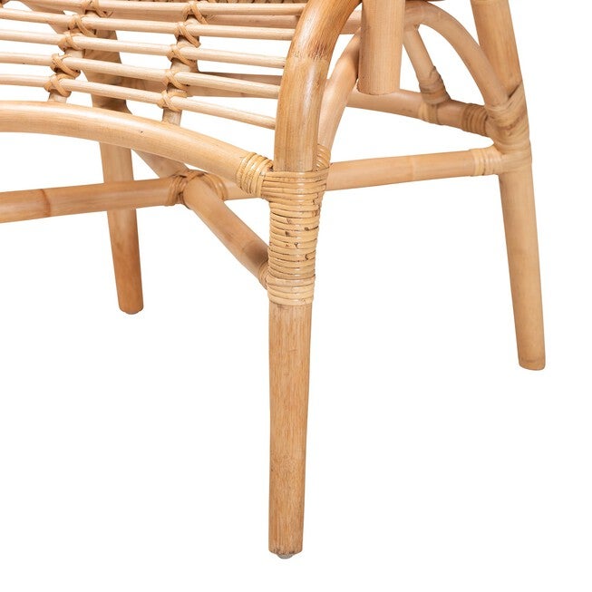 Seminyak Modern Bohemian Natural Rattan Lounge Chair, , alternate image number null