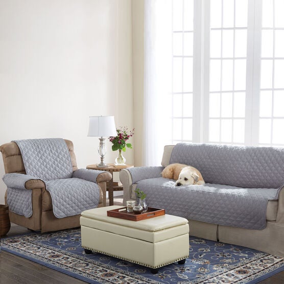 BH Studio Water-Repellent Microfiber Sofa Protector, GRAY, hi-res image number null