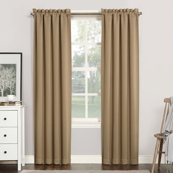 sun zero™ blackout Greenwich rod-pocket panel, TAUPE, hi-res image number null