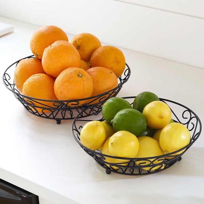 Scroll 2-Tier Fruit Basket, , on-hover image number 1