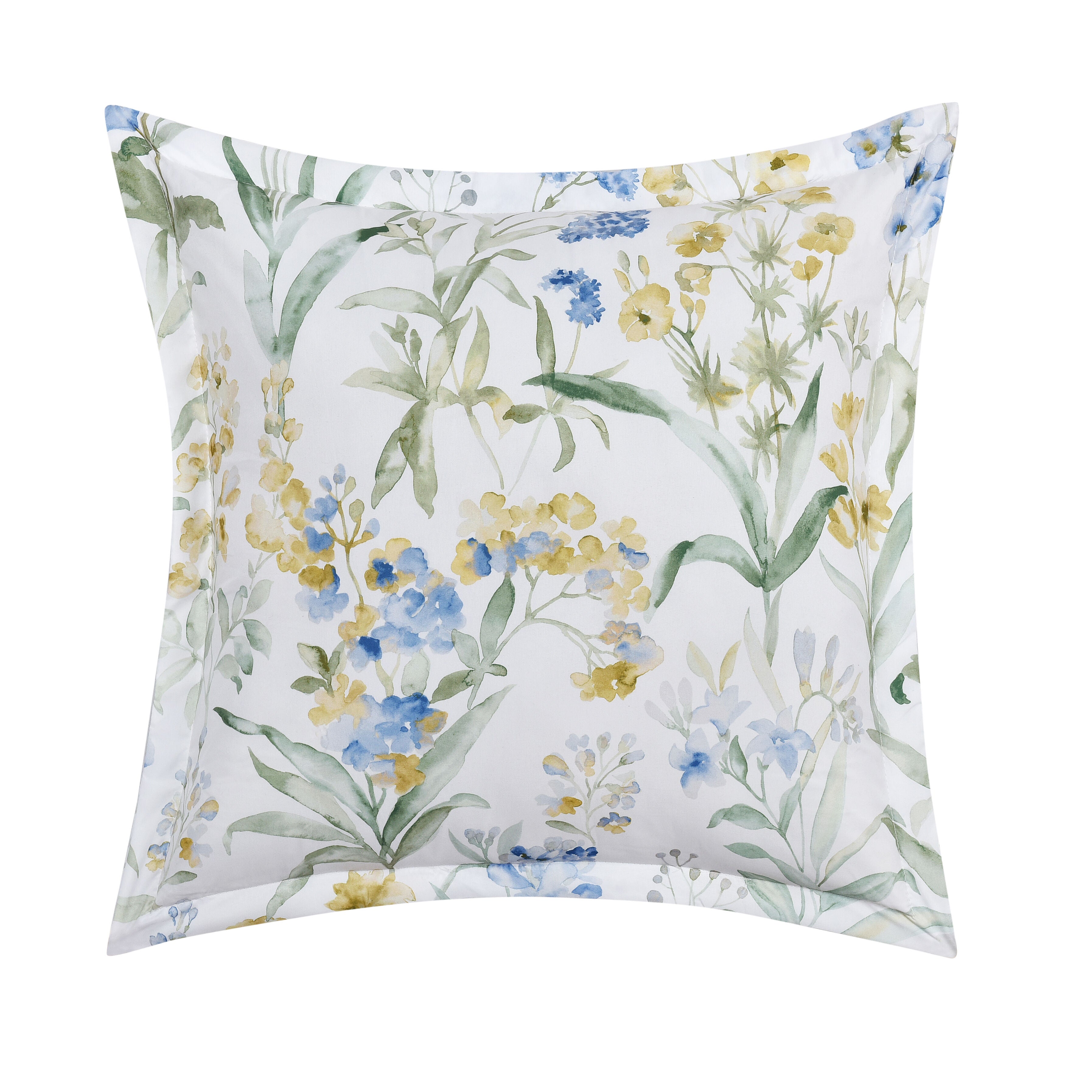 TALLULAH BLUE 18 inches SQUARE DECORATIVE THROW PILLOW, BLUE, hi-res image number 0