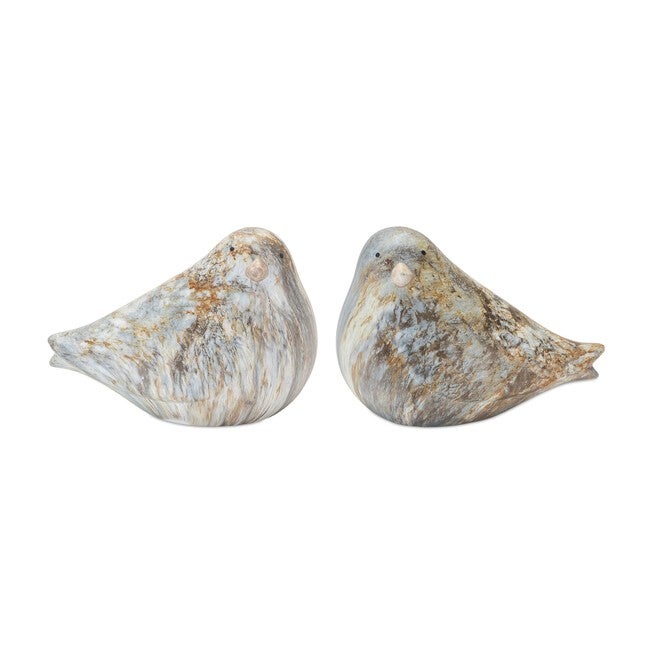 Bird (Set of 2) 4.5 inchesH Terra Cotta, BLUE/GREY/WHITE, hi-res image number null