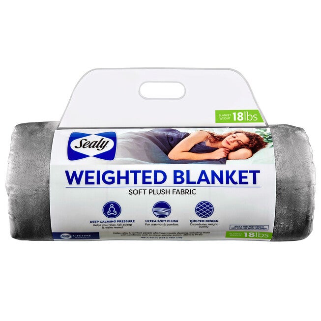 Sealy, 18lb Weighted Blanket, GREY, hi-res image number null