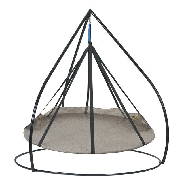 7ft dia Hammock Flying Saucer Hanging Chair Set W/ Stand, GRAY, hi-res image number 0