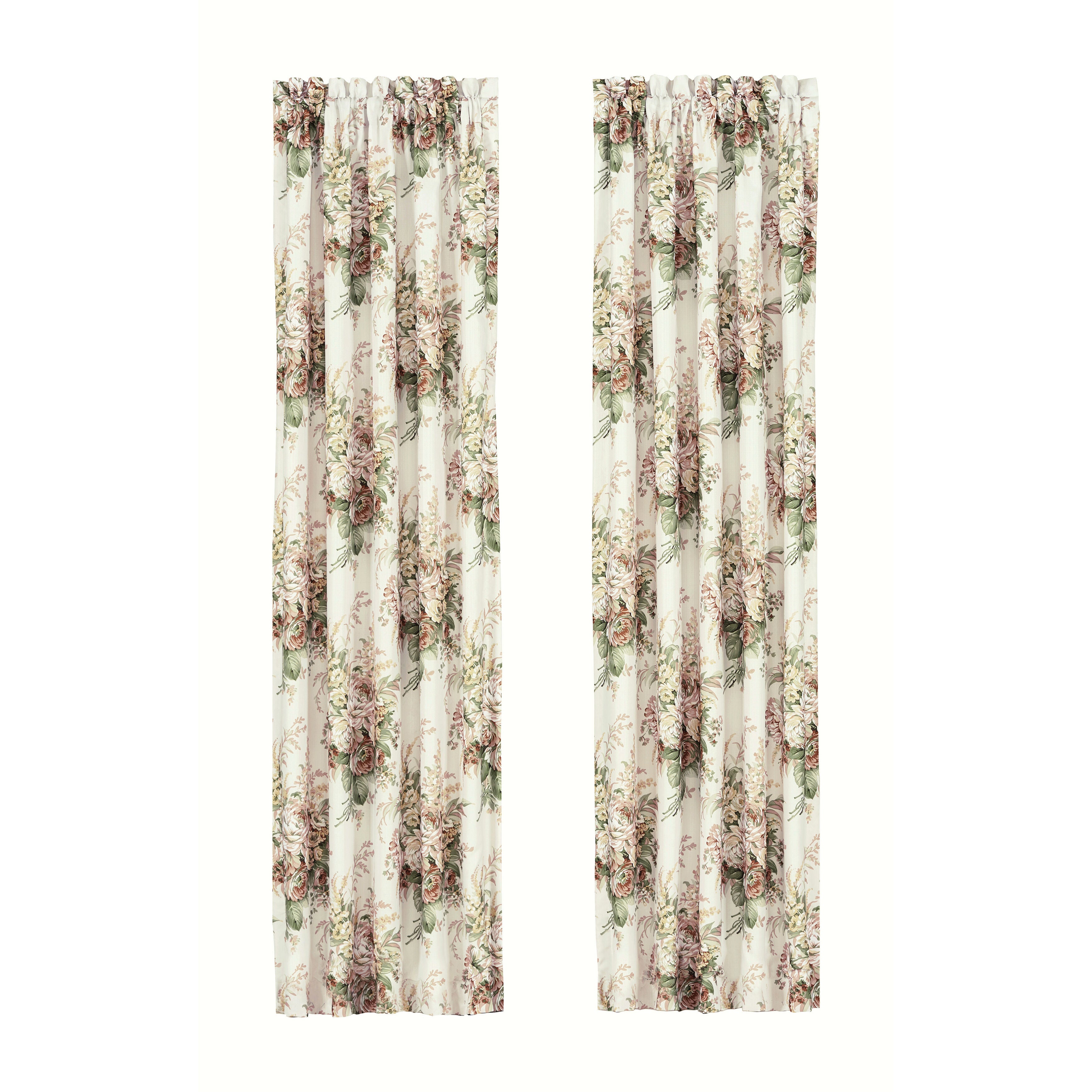 Estelle Coral 84 Inch Window Panel Pair, CORAL, alternate image number null