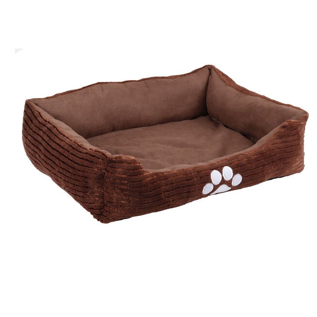 Orthopedic rectangle bolster Pet Bed,Dog Bed, super soft plush, Medium 25x21 inches COFFEE, BROWN, hi-res image number 0