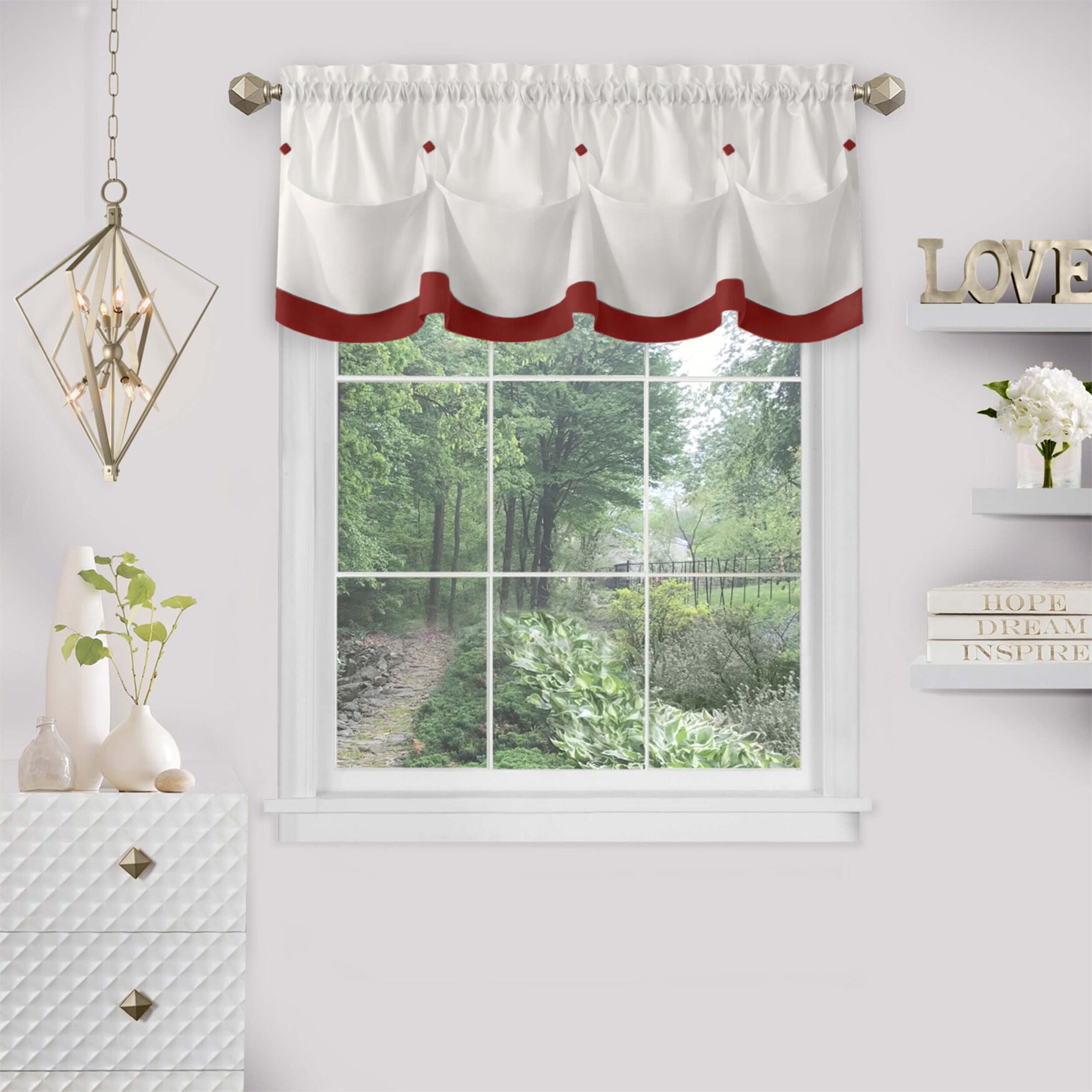 Lana Window Curtain Valance, LAVA, hi-res image number 0