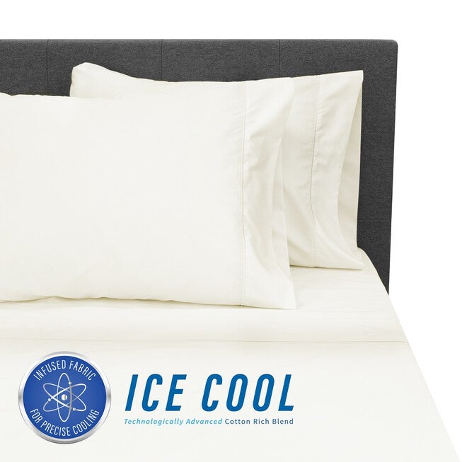 SensorPEDIC Ice Cool 400 Thread Count Cotton-Rich Cream Sheet Set, CREAM, hi-res image number 0