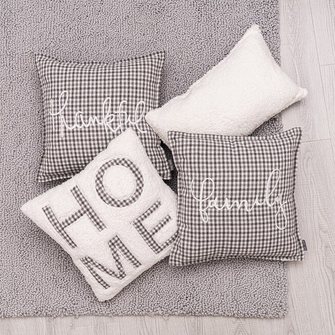 Brenner Plaid Home Sentiment Square Pillow, , alternate image number null