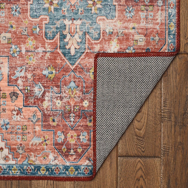 Washable Carter Rust/Ivory Rug, , on-hover image number 1