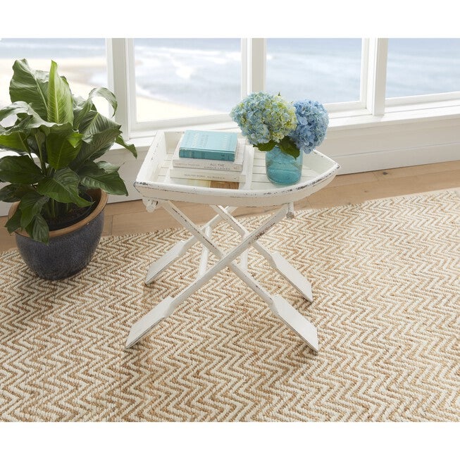White Chinese Fir Coastal Accent Table, 25x28x16, BROWN, hi-res image number null