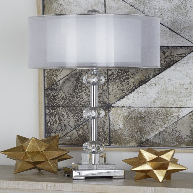 Silver Metal Glam Table Lamp, , alternate image number 4