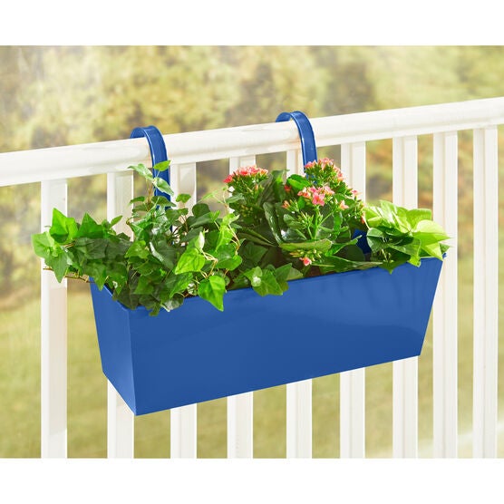 Metal Hanging Windowbox, CORNFLOWER BLUE, hi-res image number null
