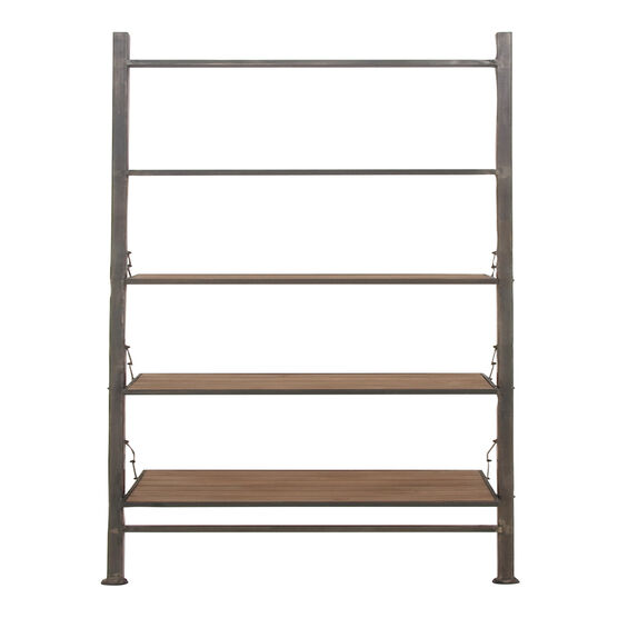 Dark Brown Wood Industrial Shelving Unit, 77 " x 20 " x 14 ", , on-hover image number null