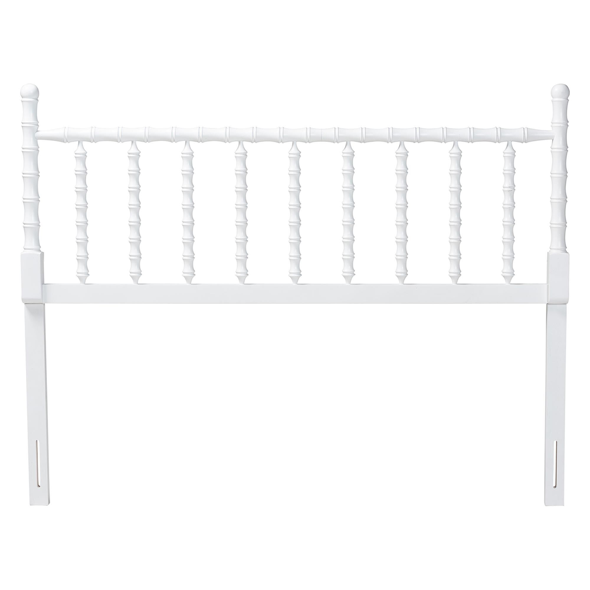 Edaline Bamboo Motif Headboard, WHITE, alternate image number 2