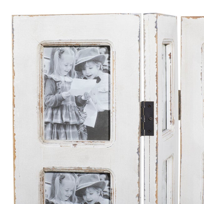 White Wood Farmhouse Room Divider Screen, 51 inches x 1 inches x 27 inches, , alternate image number null