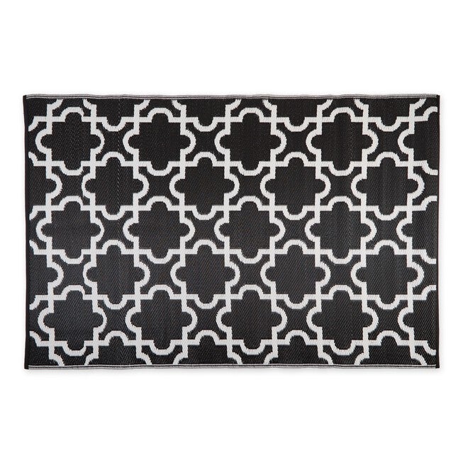Black Lattice Outdoor Rug 4X6 Ft Floor Coverings, , on-hover image number null
