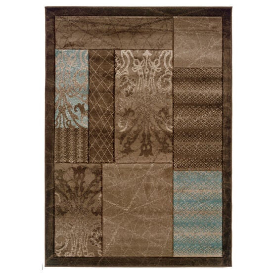 Milan Brown/Black 5'X8' Area Rug, BROWN BLOCK, hi-res image number null