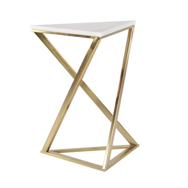 Set of 2 Gold Marble Contemporary Accent Table, 14 inches x 24 inches, , alternate image number null