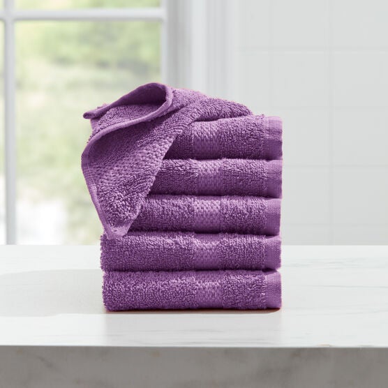 BH Studio 6-Pc. Washcloth Set, GRAPE, hi-res image number null