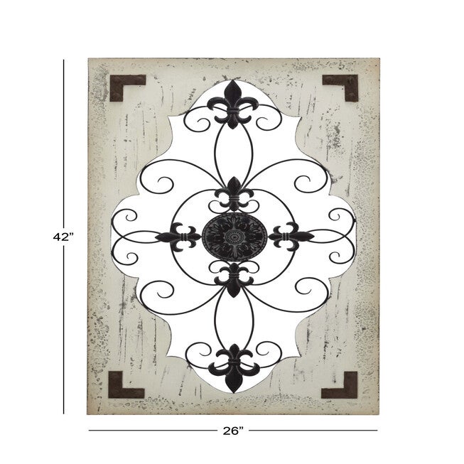 Cream Rustic Ornamental Wood Wall Décor, , alternate image number null