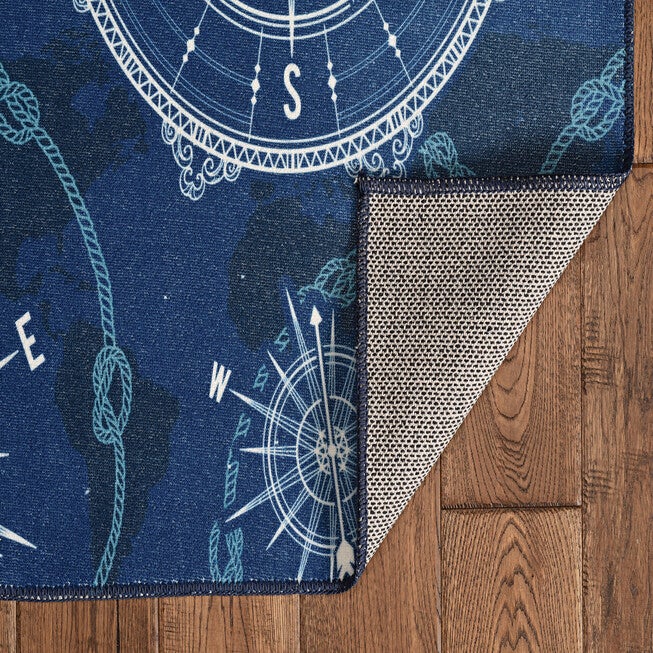 Washable Simon Blue/Ivory Rug, , on-hover image number 1